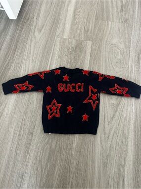 Gucci navy Sweater with Red Star Motif